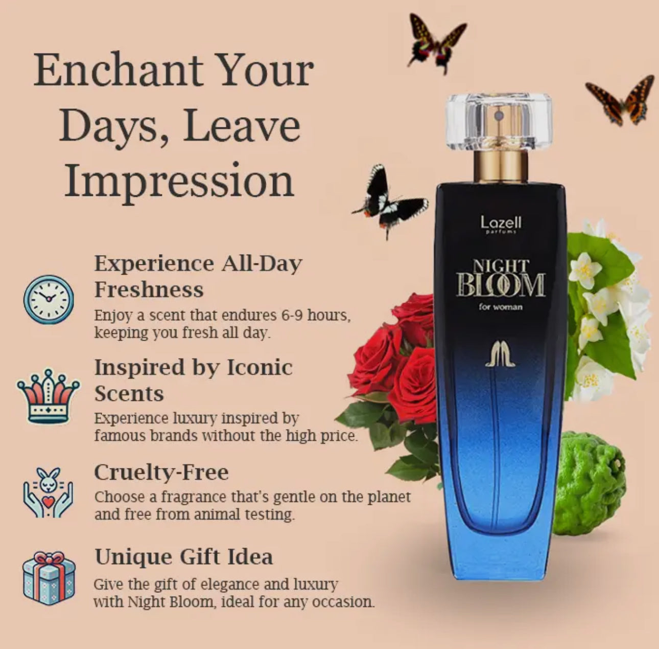 Lazell Night Bloom For Women EDP 3.4 OZ/100mL