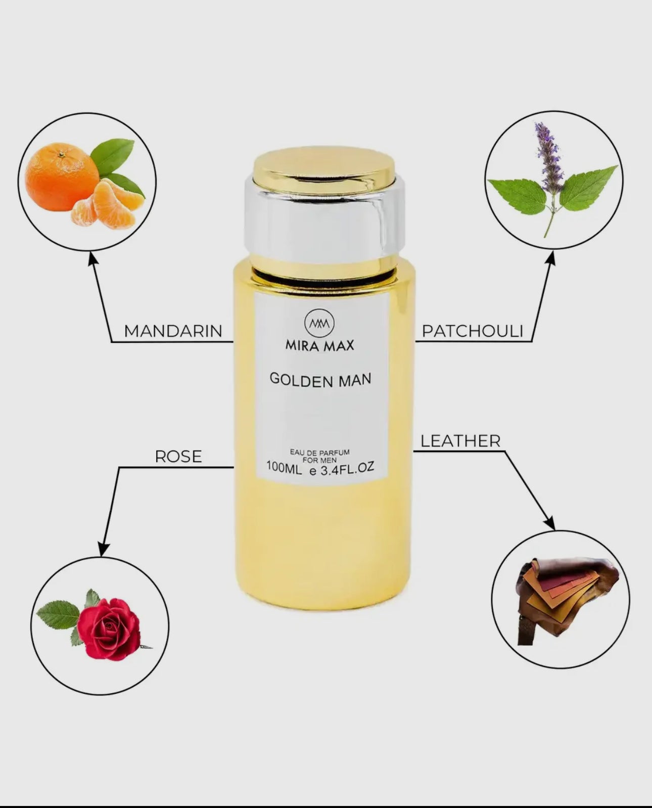Mira Max Golden Man EDP for Men 3.4oz