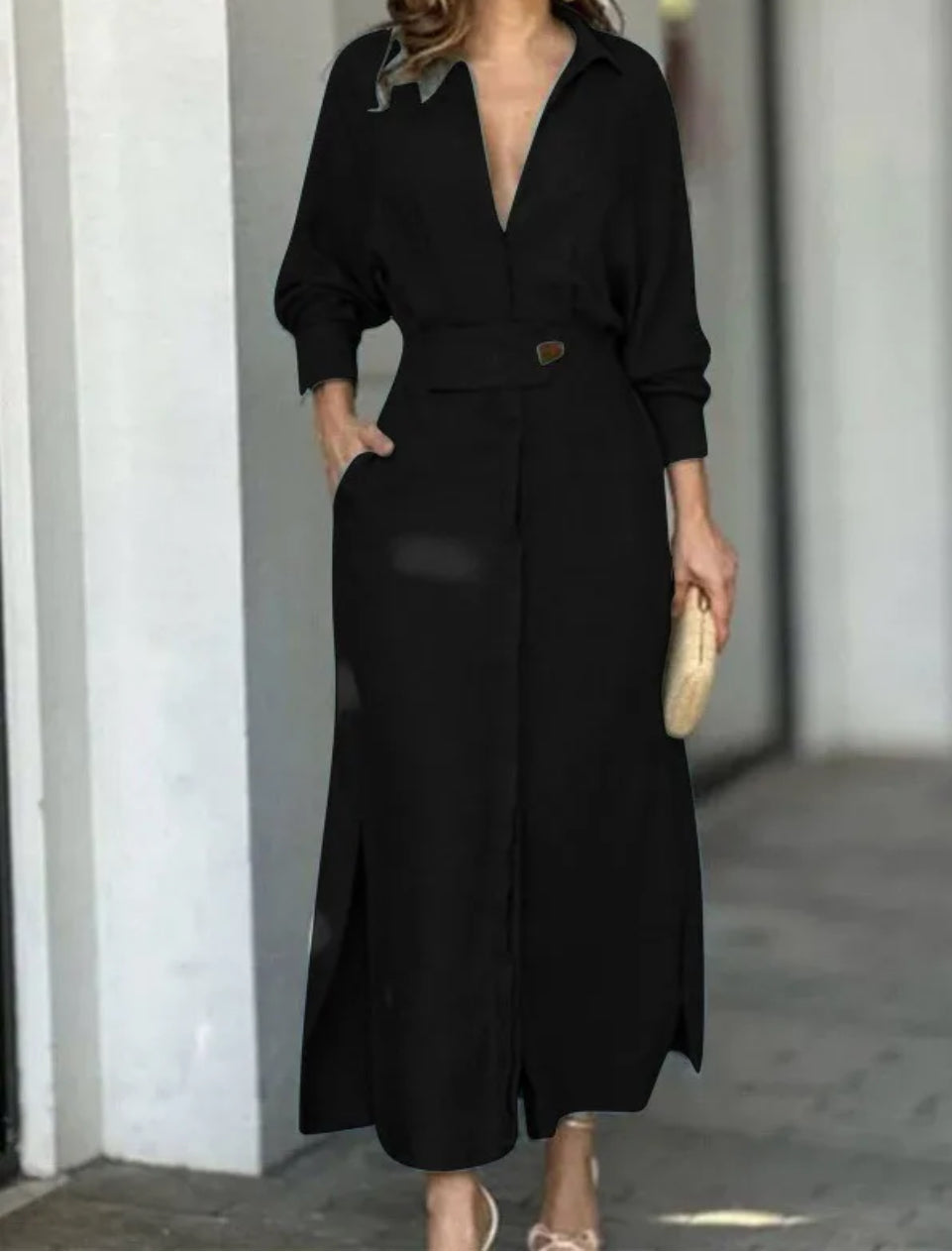 Women’s elegant long sleeve maxi  dress